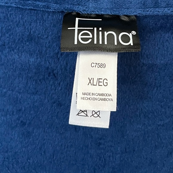 Felina Size XL  Hoodie Jogger Blue 2-Piece Velour Set Soft Relaxed Fit - Picture 8 of 9